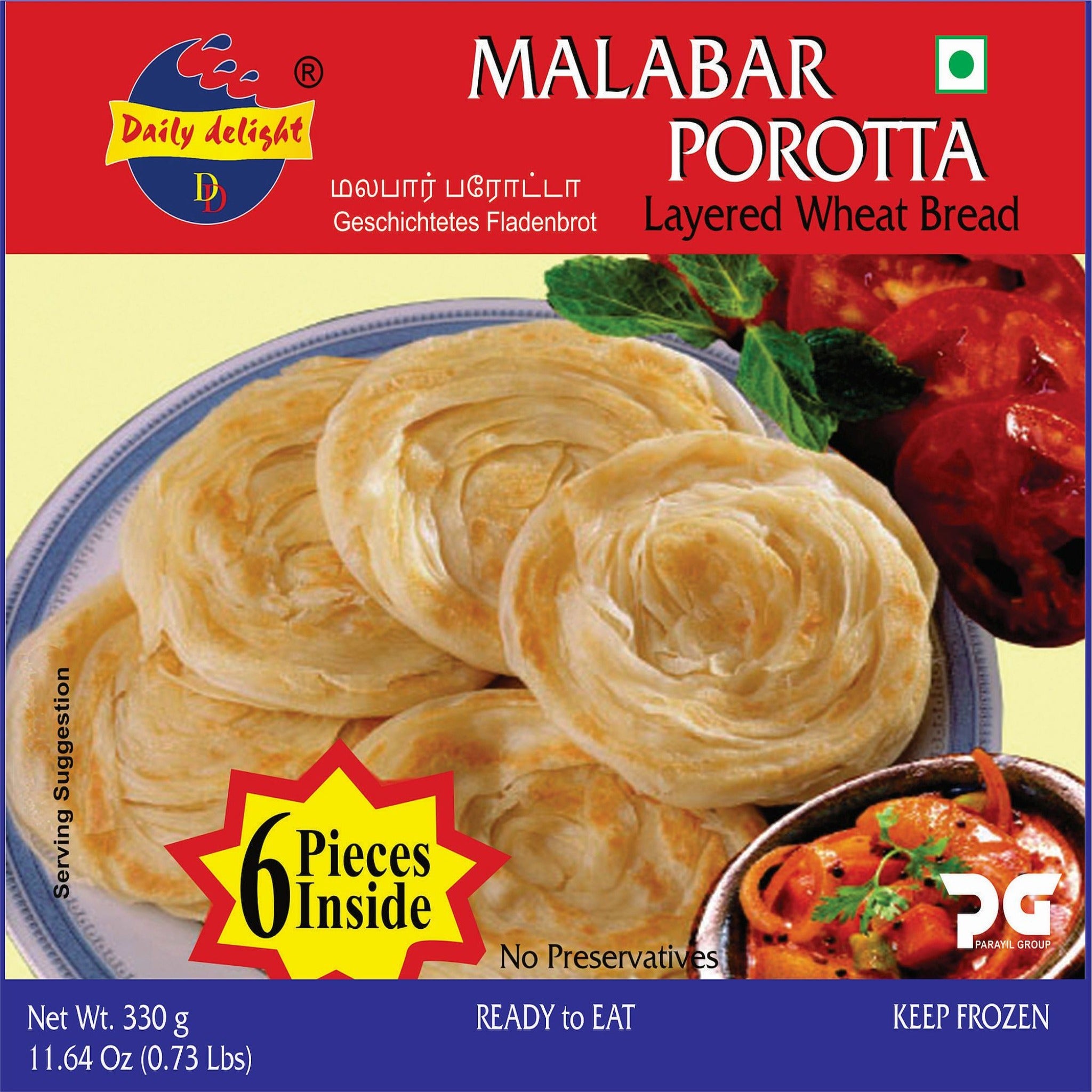 Daily Delight Malabar Porotta 330g